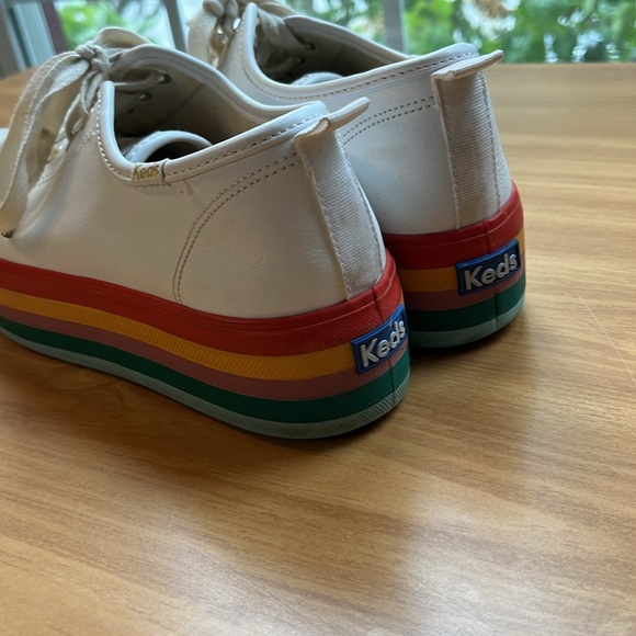 Keds Triple Up Rainbow White Leather Sneaker Platform Women’s Size 8 - Picture 3 of 8